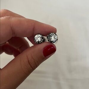 Betsey Johnson silver and rose gold studs